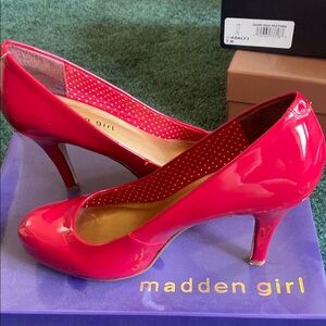 Madden Girl Red Patent Leather Heels